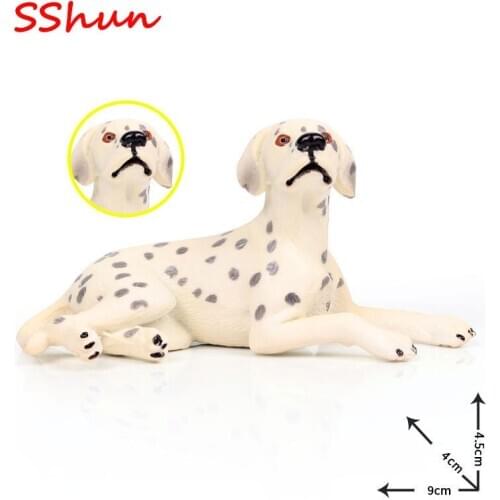 9*4*4.5CM Children Simulation Solid Wild Animal World Model Sitting Dalmatian Pet Dog Toy Decoration