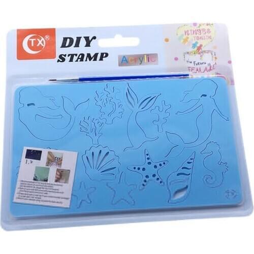 Acrylic Seahorse Mermaid Starfish Shellr Embossed Mold Cake Cookie Cutter Stamp Fondant Cake Decorating Tools