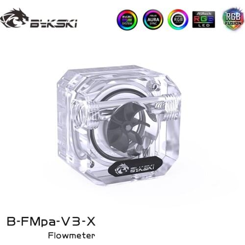 Bykski Acrylic Flow Meter G1/4 Thread Water Cooling System Coolant Filter Indicat Computer Cooler Fittings 3-Way holes B-FMpa-X