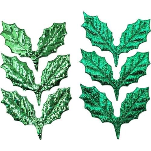 4cm 100pcs/lot christmas leaf applique for DIY decoration