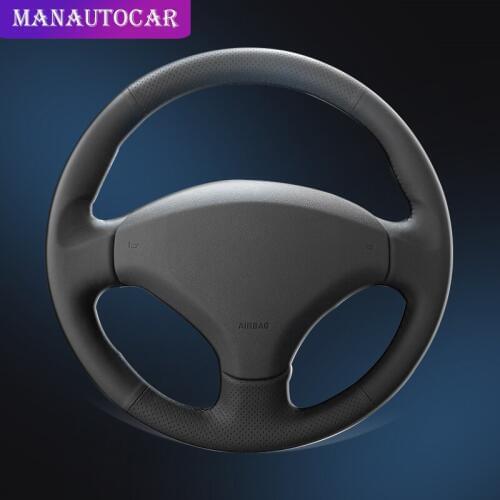 Car Braid On The Steering Wheel Cover for Peugeot 308 2007-2013 408 2012-2014 Interior Accessories DIY Auto Covers Car-styling