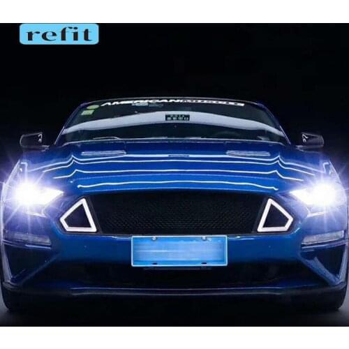 Car Racing Grills decoration Color changing LED light For Ford Mustang shelby 18-20 Modification Parts