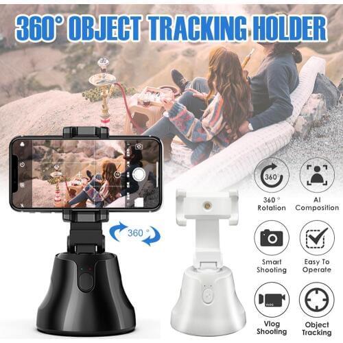 Bluetooth Phone Mount Selfie Stick 360°Rotation Auto Face&Object Tracking Portable Phone Gimbal for iOS/Android Phones