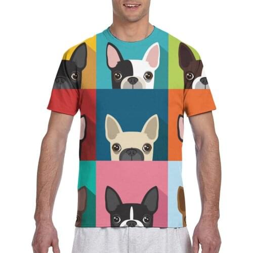 Boston Terrier (2) Casual T Shirts Tee Tops Summer Men Short Sleeve Streetwear Fashion Male Tshirts