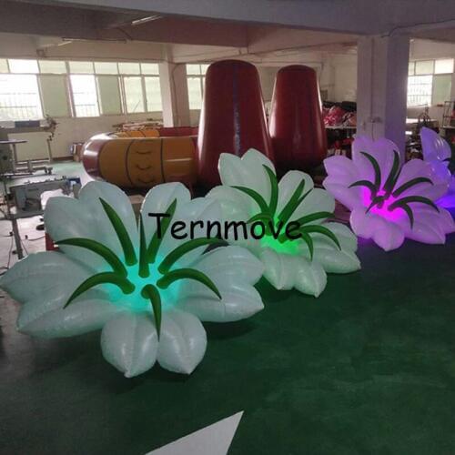 Cheap and colors changing giant inflatable flower for stage decoration led lighting inflatable flower