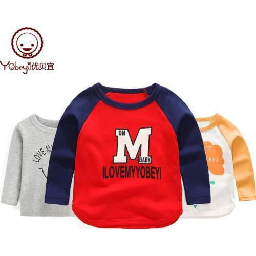 Baby wear childrens t-shirt long-sleeved cotton girls bottoming spring and autumn shirt boys t-shirt baby autumn boy clothing