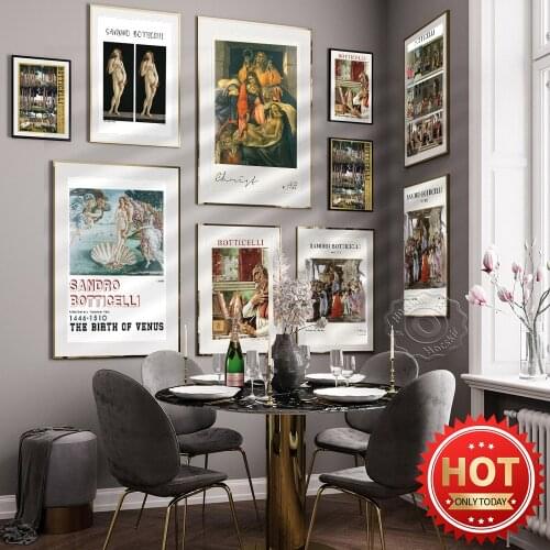 Sandro Botticelli Galleria Degli Uffizi Collect Exhibition Poster,Vintage Classic Art Works Adorazione Dei Magi Prints, Wall Art