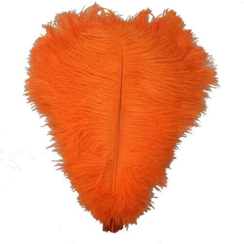 Wholesale Hard rod 10 Pcs natural Orange Ostrich Feathers For Crafts 15-75CM Carnival Party Wedding Decorations Jewelry plumes