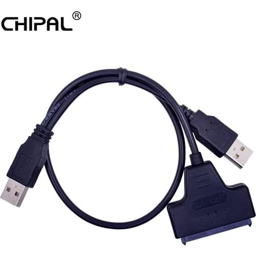 CHIPAL 10pcs USB 2.0 to 7 + 15 22Pin SATA 3.0 Cable Adapter Converter for 2.5 Inch HDD Hard Disk Drive with USB 2.0 Power Cable