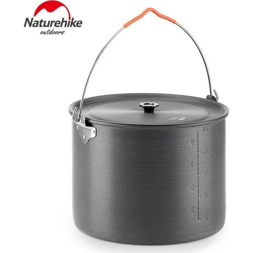 Naturehike ourdoor Cooking 10L Large Capacity Hanging Pot Utensils Aluminum Alloy Portable Pot for Picnic