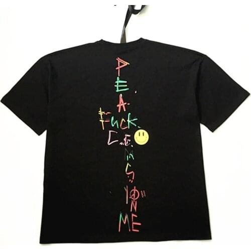 KPOP G-Dragon Hip Hop Cotton Breathable T-shirt Graffiti Peaceminusone Short Sleeve