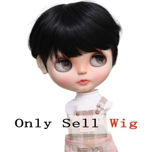 Lindollwig 9-10 inch Blyth Wig Short Black Hair 1B