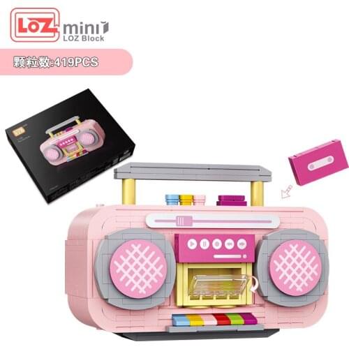 LOZ Blocks DIY Building Bricks Toy Pink Music Radio Model for Children Juguetes Kids Gifts Girls Present Birthday 1120