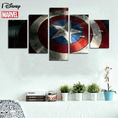 Marvel Anime Avengers Captain America Shield Poster Painting Canvas Print On Wall Art Picture For Kids Living Room Home Decor