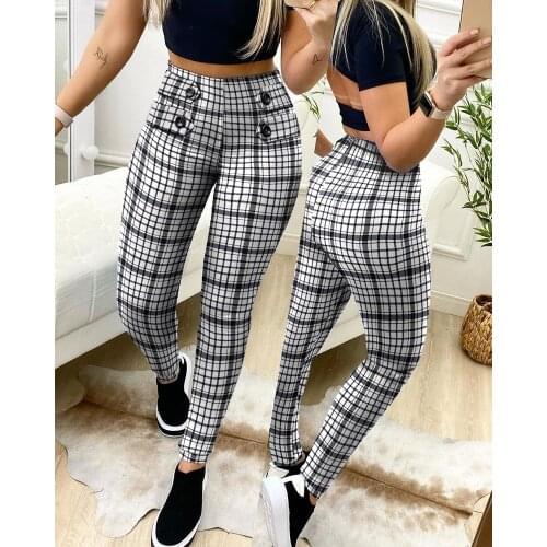 Ninimour Women's Plaid Trousers