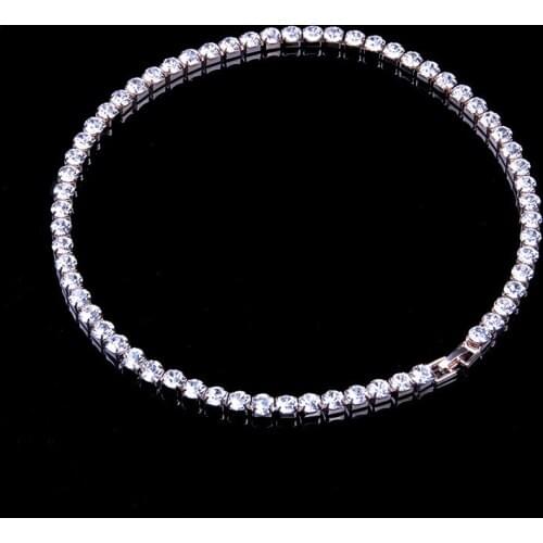 Cubic Zirconia Tennis Necklaces For Women Crystal Rhinestone Choker Collares Tennis Necklace Chain Jewelry Gifts