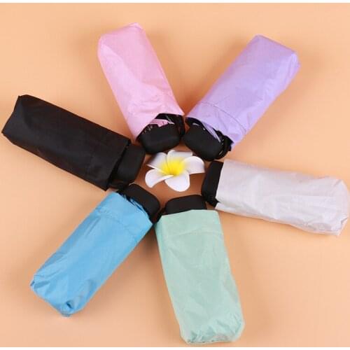 Portable Mens Umbrella Mini Pocket Umbrellas Prevent Uv Rainproof Folding Ladies Small Five Fold Sun Umbrella