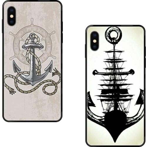 Luxury Quality Black Soft TPU Phone Case Latest Navigation Anchor For Galaxy Note 4 8 9 10 20 Plus Pro J6 J7 J8 M30s M80s Ultra