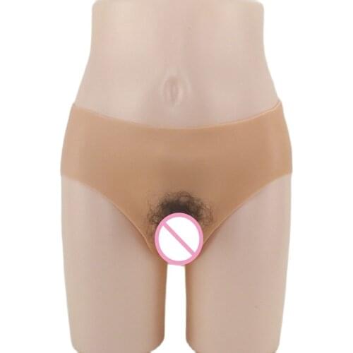 Silicone Realistic Fake Vagina Panties Silicone Hiding Gaff Thong Briefs for Crossdresser Shemale Cosplay Transgender Drag Queen