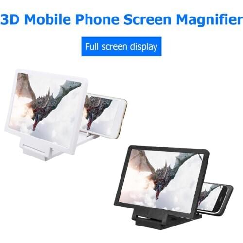 3D Mobile Phone Screen Magnifier HD Smartphone Amplifying Stand Movie Video Foldable Desktop 5.5 inch Bracket Folding Holder
