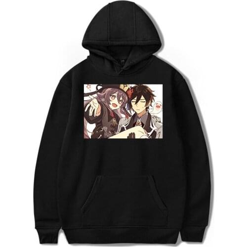 Genshin Impact Kawaii Hoodie Aesthetic Loose Hu Tao Clothes Cool Harajuku Clothing Casual Streetwear Women Printed Sweatshirts