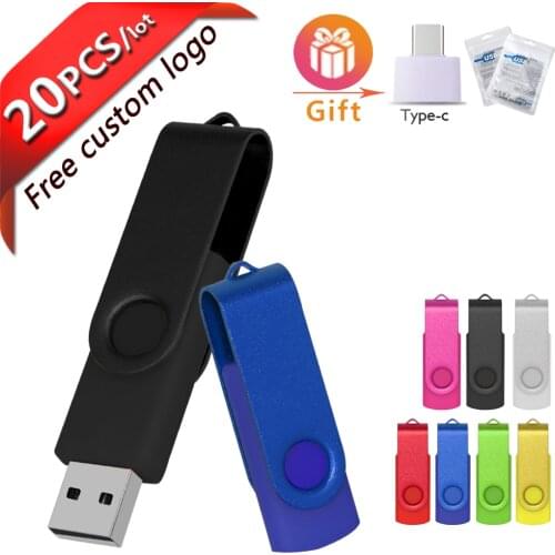 20pcs Wholesale usb flash drive128gb 64GB 32GB 16GB 8GB 4GB pen drive pendrive metal u disk memoria cel usb stick gift free logo