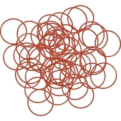 Uxcell 50Pcs Silicone O-Rings 15-32mm OD, 12-29mm Inner Diameter, 1.5mm Width, Seal Gasket Red to Gas Compressor Filter etc