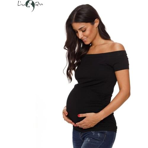 Ropa Mujr Maternity Top Pregnancy T-shirts Tees Womens Ruched Side-Shirred Pregnant Top Striped Floral Short Sleeve Shirt