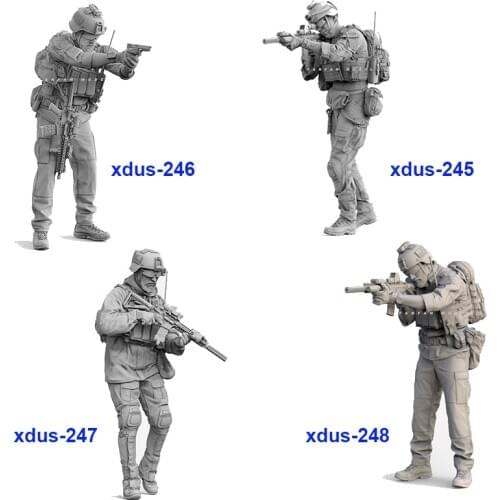 1/35 (40-50mm) US Navy SEALs Resin Soldier (White Mold) XDUS-245-248