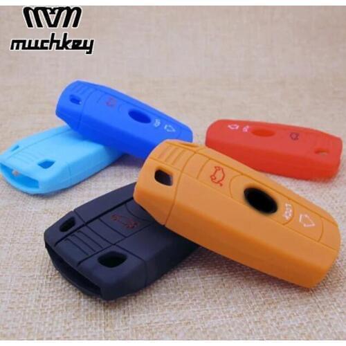 1pc Silicone Car Key Remote Key Cover For BMW X1 X5 3 5 Series E90 E91 E92 E60 Car Key Case Shell Car Accessorie Candy Color