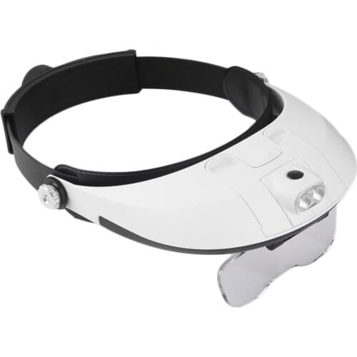 2 LED Headband Glasses Illuminated Magnifier Loupe Single/Bi-plate 11 Magnifications New Dropshipping 2019 New Hot