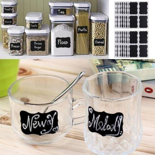 36pcs Chalkboard Decorative Film Blackboard Stickers Decals Craft Kitchen Chalk Board Jar Labels