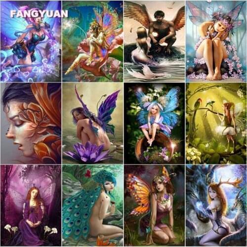 5D Diy Diamond Painting Elf Girl Figure Paintings Full Round Square Drill Diamond Embroidery Home Decor Gift Handcrafts Handmade