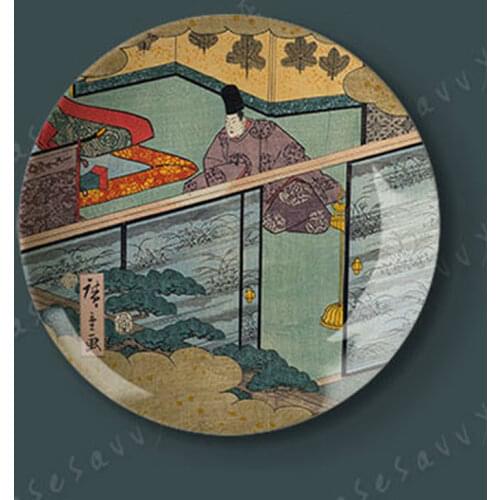 Wide of Decorative Hanging Heavy Sichuan Song Disc Ukiyoe Ceramic Disc Wobble Disc Hanging Creative Personality lina