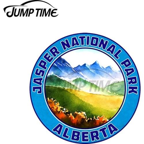JumpTime 13 x 13cm For Jasper National Park Alberta Canada Car Stickers Laptop Waterproof Decal Windows Refrigerator Trunk Decor