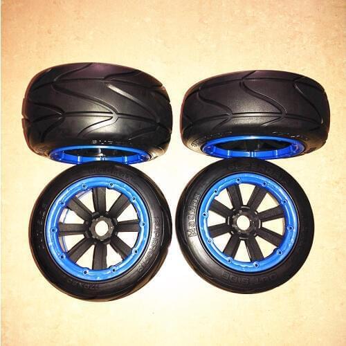 BAJA bald tires strong grip export high quality tires wheel 2 front + 2 rear for 1/5 rc car gas KM RV