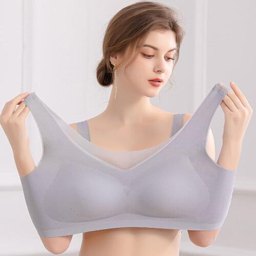 Hikigawa Seamless Women Push Up Bra Plus Size Lingerie Underwear Breathable Wireless Bralette Vest-Style Sports Sleep Tops