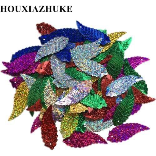 16*45 mm glitter mixed colors leaves sequins paillettes 500 pcs per lot for dance ribbons decoration