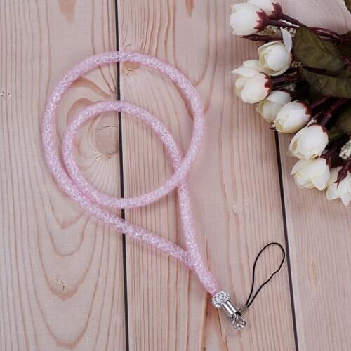 Bling Neck Crystal Rhinestone Lanyard Strap Cell Phone ID Card Badge Key Holder