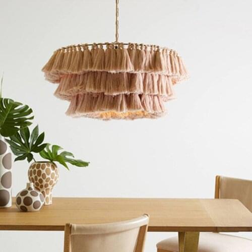 Bohemian chandelier designer decorative tassel chandelier chain Pendent tiered chandelier E27/LED living room coffee shop light