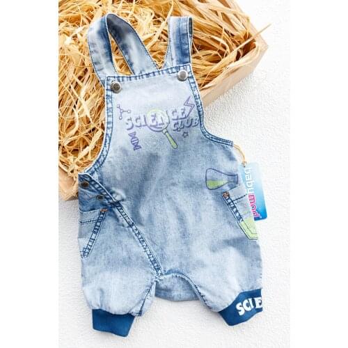 The Denim Fabric Pocket Detailed Baby Boy Jeans Overalls Salopet