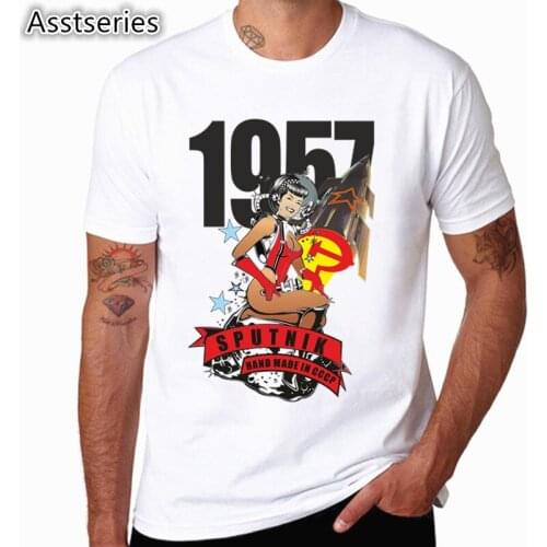 CCCP USSR Outer Space Astronauts Gagarin Tshirt New Design Printed Summer O-neck Mens T Shirt Cool Short Sleeve Men Clothing