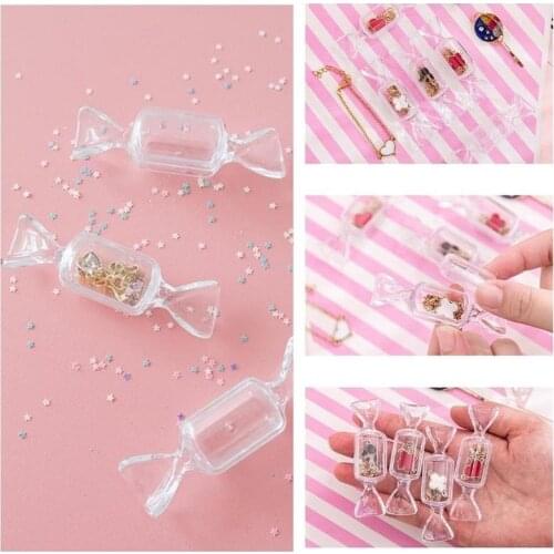 9g Transparent Candy Storage Box Candy Shape Mini Plastic Box Cute Ring Earring Jewelry Storage Box Small Portable Decorative