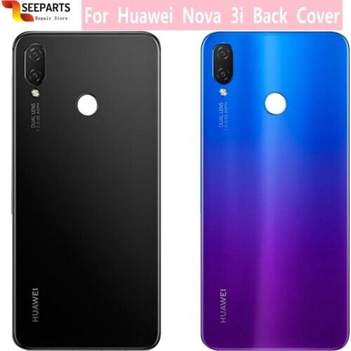 For Huawei Nova 3I Battery Cover Back Glass Nova 3i Rear Battery Door Housing Case For Huawei P Smart + (2018) Battery Cover
