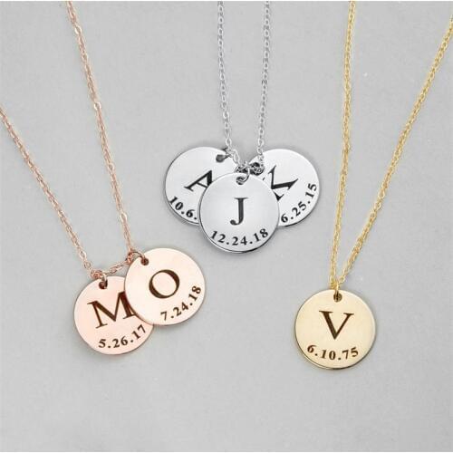 Lateefah DIY Tiny Gold Initial Necklace Gold Silvery Letter Necklace Initials Name Necklaces Pendant Fashion Jewelry For Women