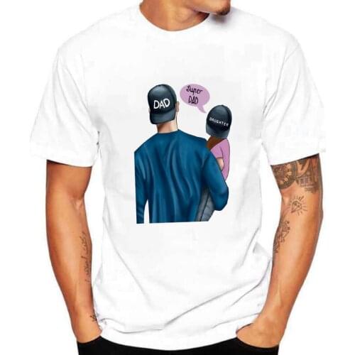 Summer Man Tee Shirt Father and daughter T Shirts Men Anime T-Shirt Print Fashion Top Male Casual Short Sleeve Fathers Day Gift