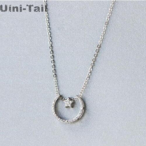 Uini-Tail hot new fashion trend 925 sterling silver moon star necklace Korean version of the dynamic high quality hypoallergenic