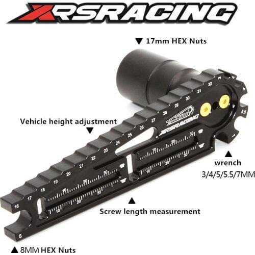 Multifunction 17mm 8mm hex nut installation tool vehicle height adjustment wrench screw length measurement for RC car