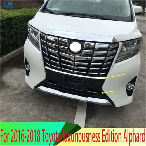 For 2016 2017 2018 Toyota luxuriousness Edition Alphard ABS Chrome Front Bumper Skid Protector Guard Plate trim strip