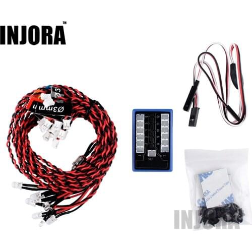 Newest 12 LED Flashing Light System for 1/10 RC Model Car Tamiya HSP Kyosho HPI Smart PPM/FM/FS 2.4G Trucks 1/10th Scale Parts